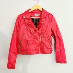 Bagatelle‎ Faux Leather Red Biker Jacket